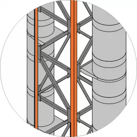 Конструкция опорная четырехгранная облегченная в комплекте с газоотводящими стволами